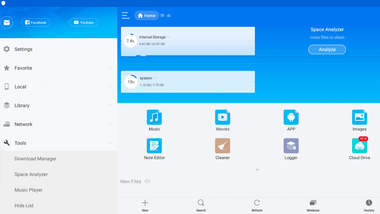 ES File Explorer for android tv