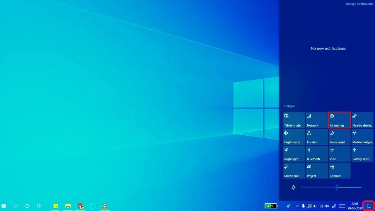 Open Setting On Windows 10