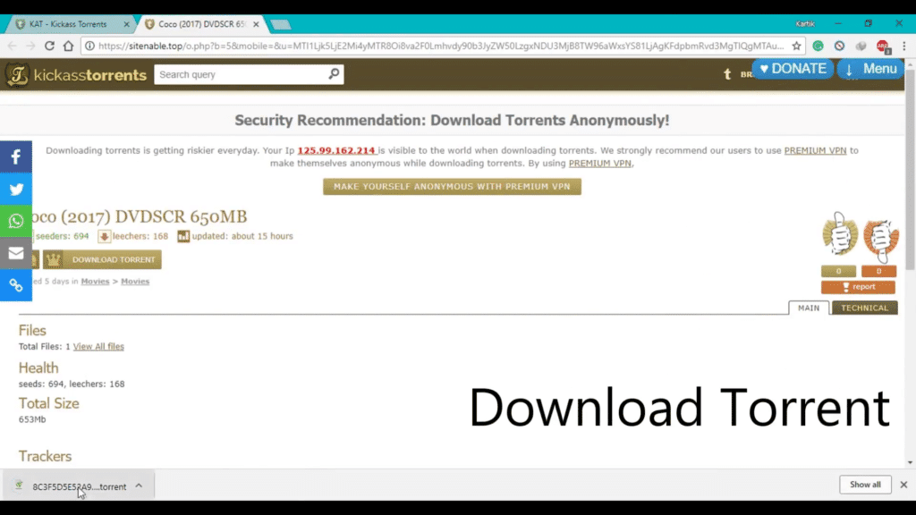 Step 2 To Download Torrent File