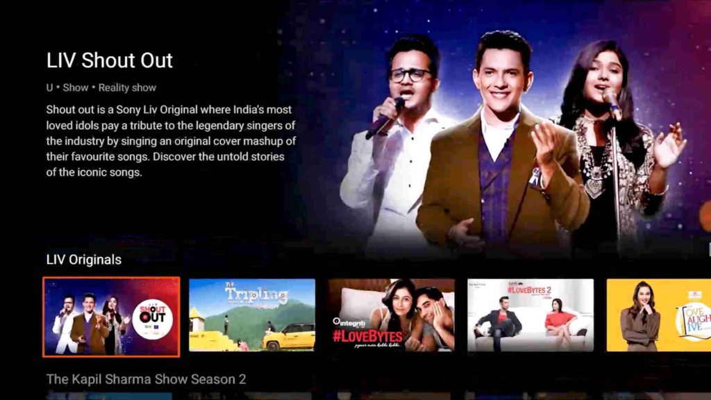 Sony Liv for Android TV