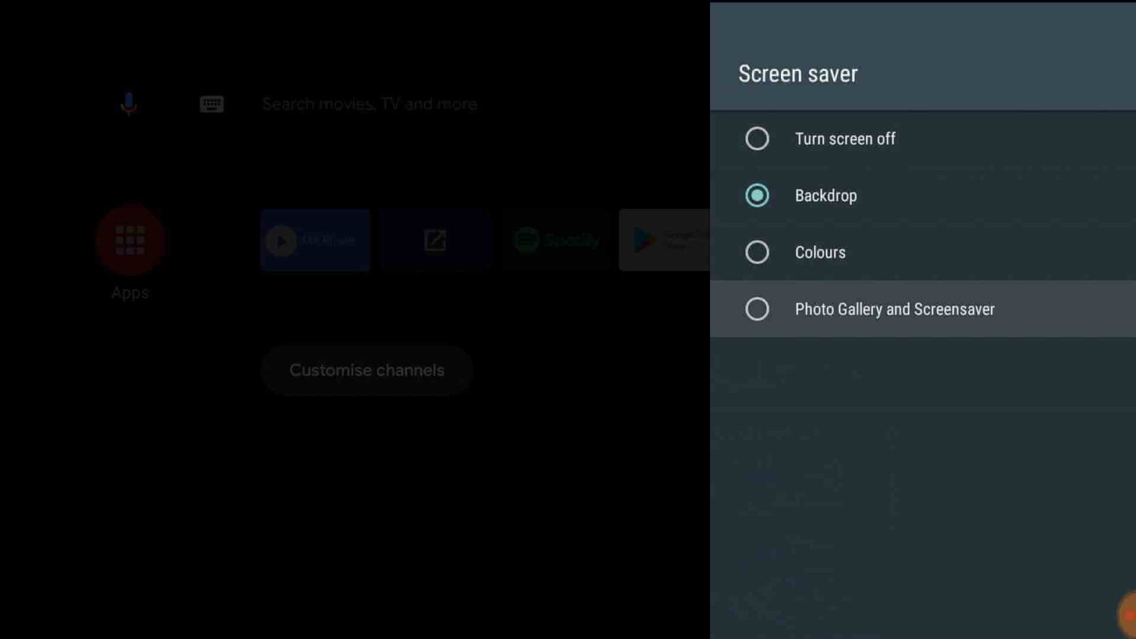 Android TV setting