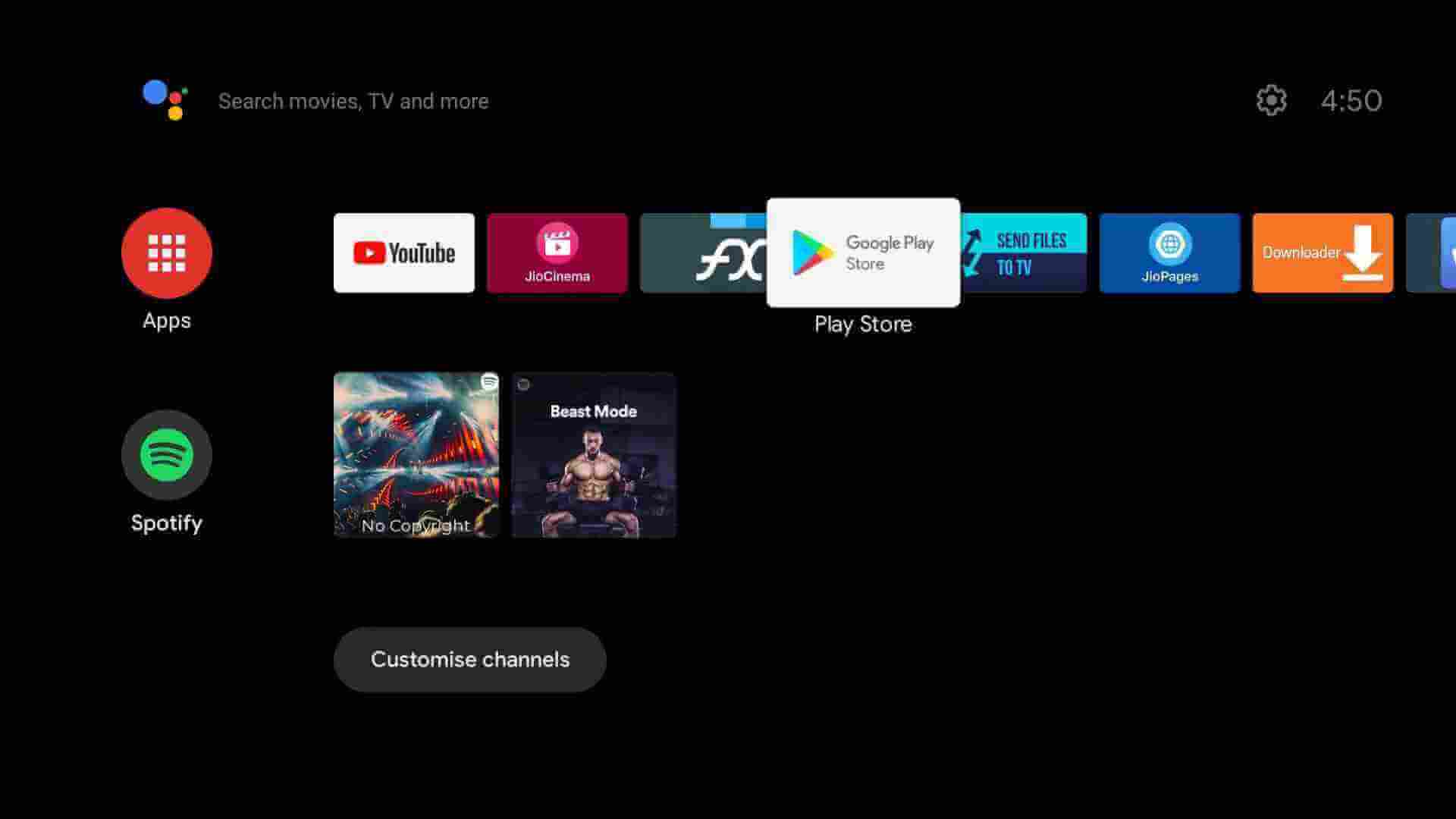 Google Play Store On Android TV
