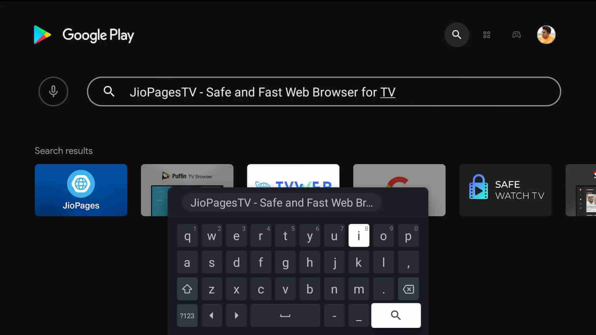 JioPages Browser On Andorid TV
