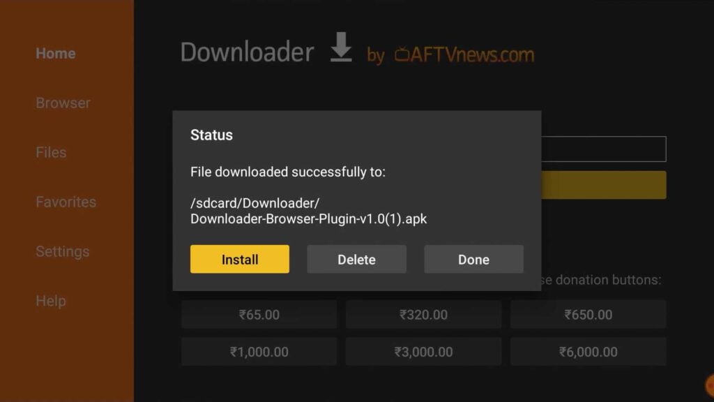 Downloader App on Android TV
