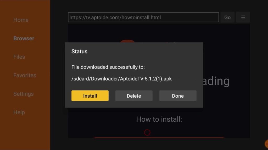 Install app on android tv