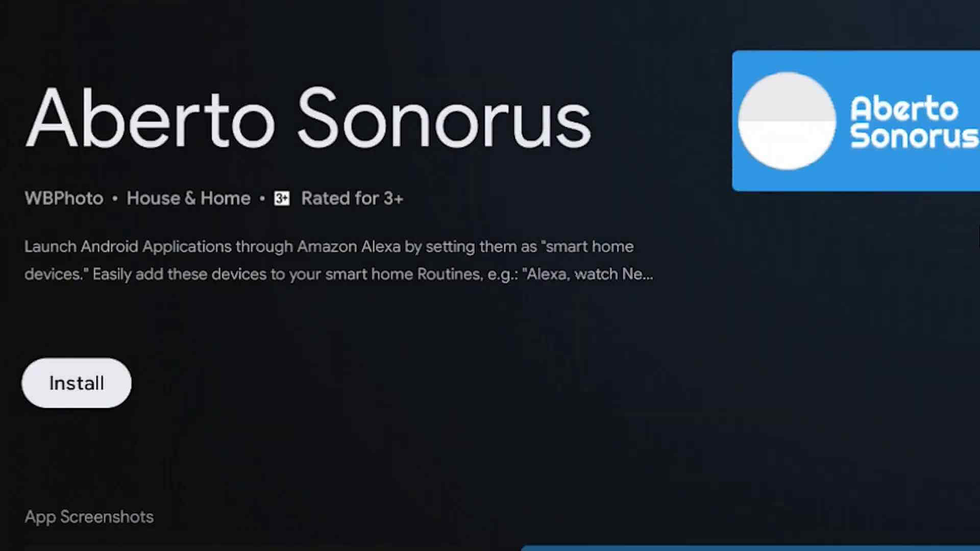 Aberto Sonorus App On Android tv