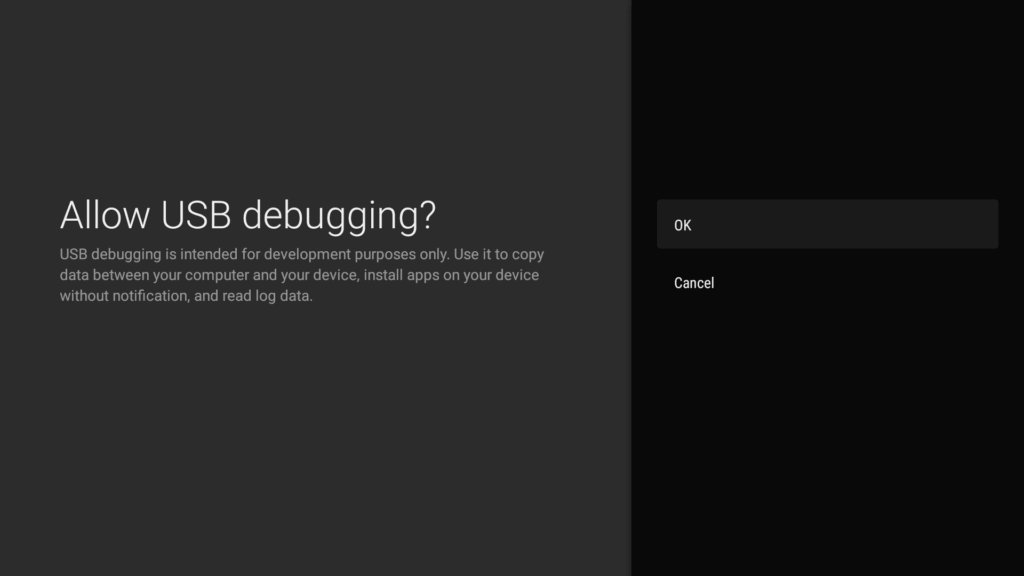 enable usb debugging on android tv