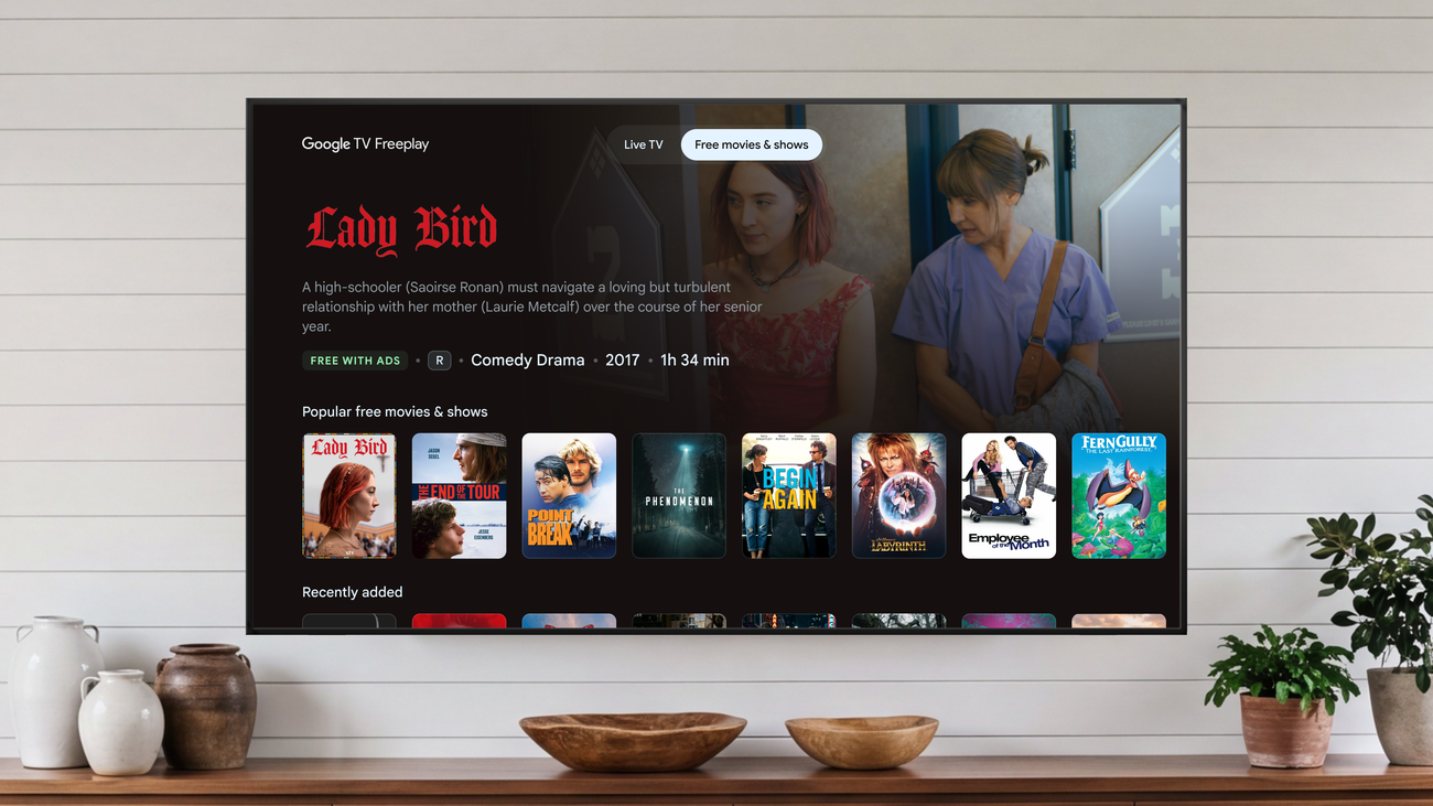 Google TV Freeplay Adds 10,000 Free Movies and Shows On-Demand