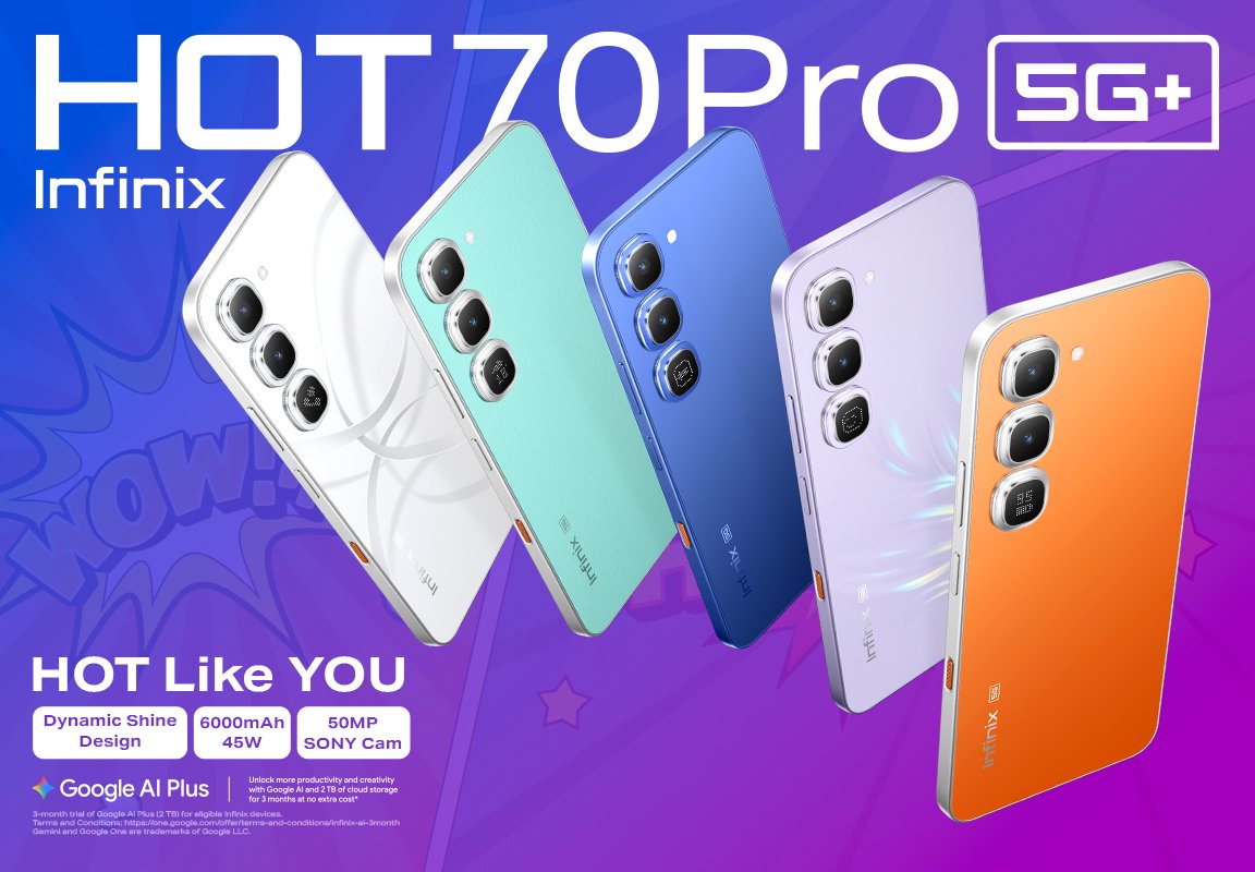 Infinix Hot 70 Pro Launched With Active Matrix Cube and 144Hz Display