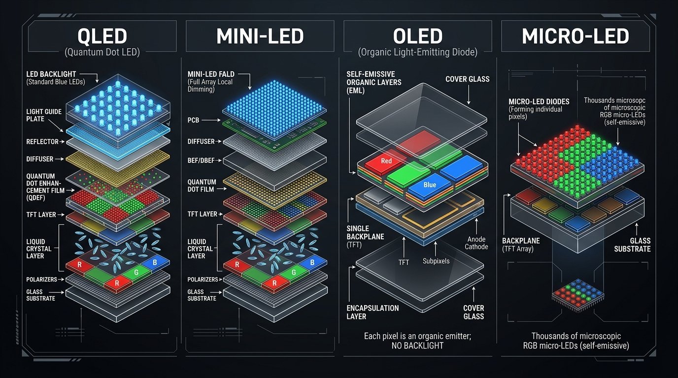 The Complete Guide to Buying a TV in India: QLED vs Mini-LED vs OLED vs Micro-LED